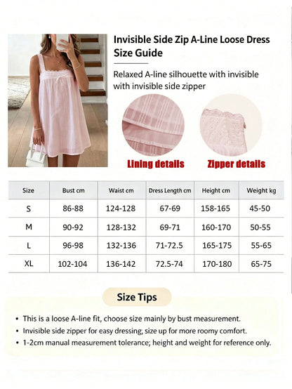 Women's Summer Casual Spaghetti Strap Dress, Suitable For Vacation Beach Casual Wear Elegant Pink