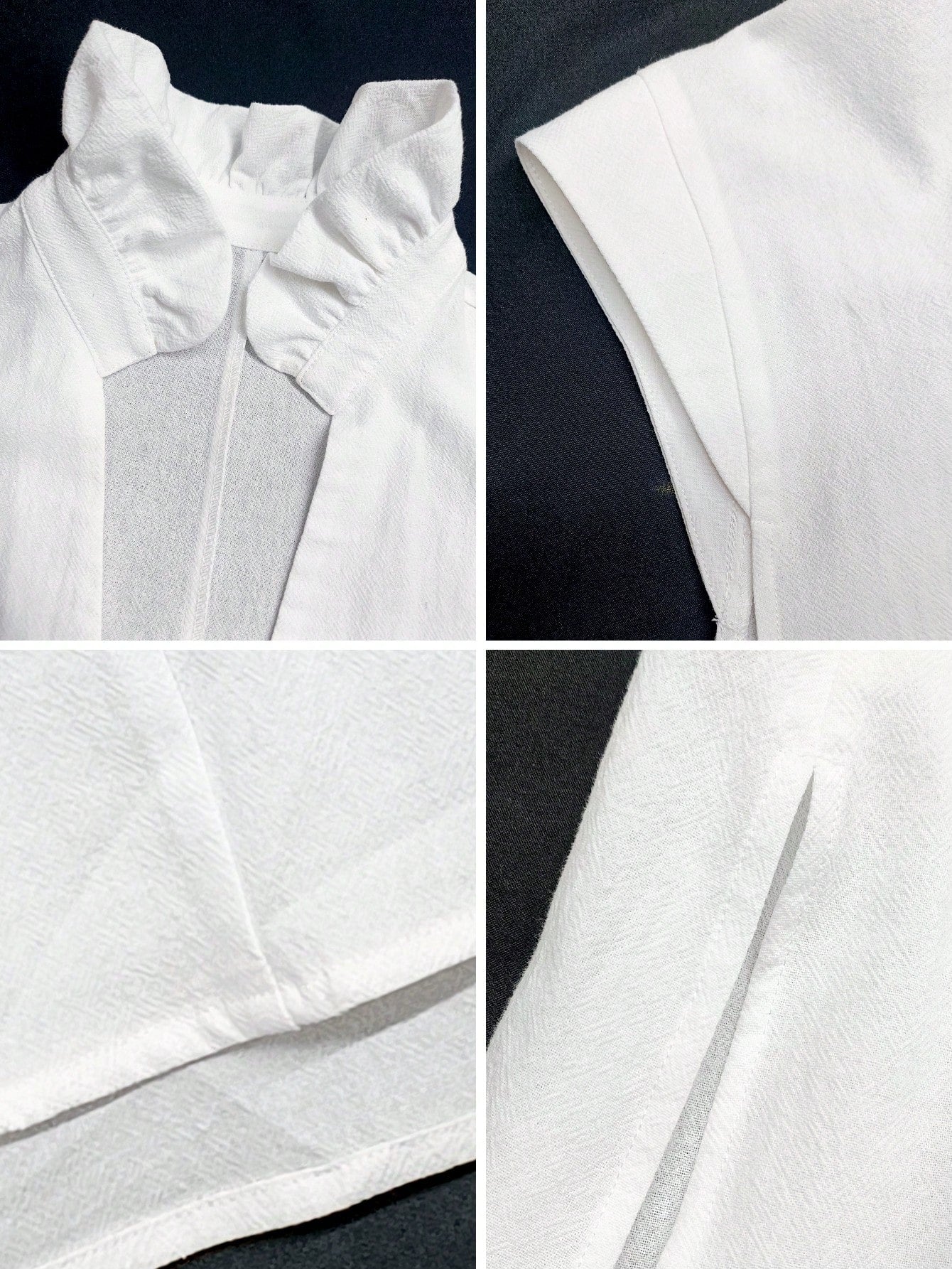 Women's Summer Pure Cotton White V-Neck Bud Collar Long Dress, Elegant Casual Dress, Holiday Vacation Outfit, Beach Cover-Up