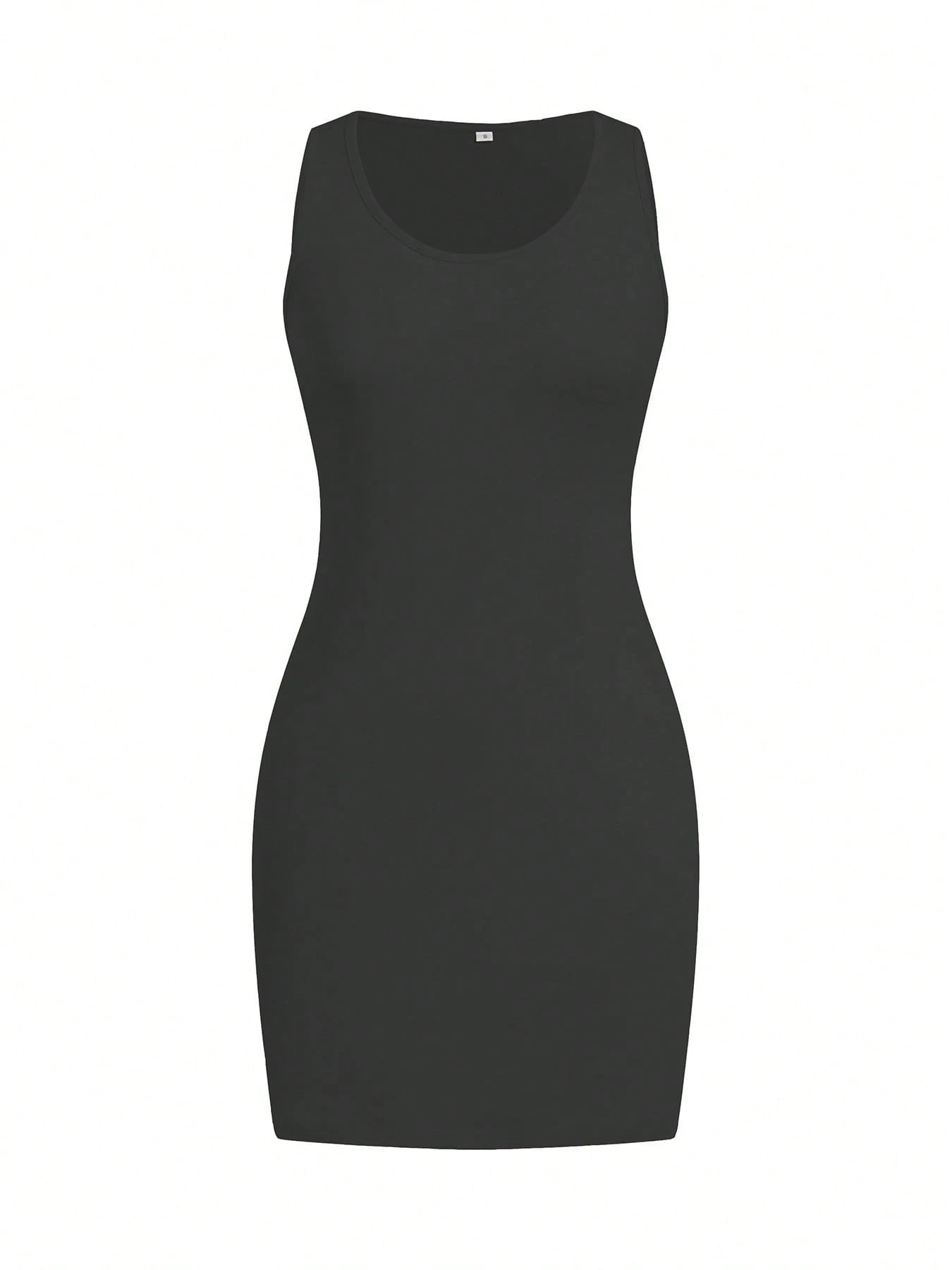 Women Summer Casual Plain Sleeveless T-Shirt And Dress, Slim Fit Tank Top And Form-Fitting Dress, Beach/Holiday Outfit Party Elegant