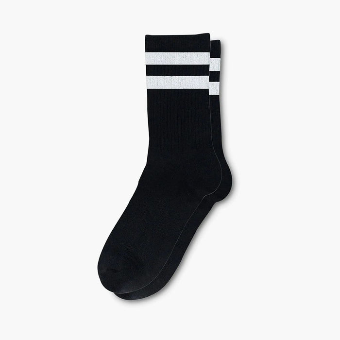 Women's Eco-Friendly Crew Socks | Black + White