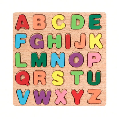 Wooden 4-In-1 Educational Puzzle Board For Kids- Numbers, Letters & Shapes Learning Toy- Early Childhood Development Montessori Activity Set