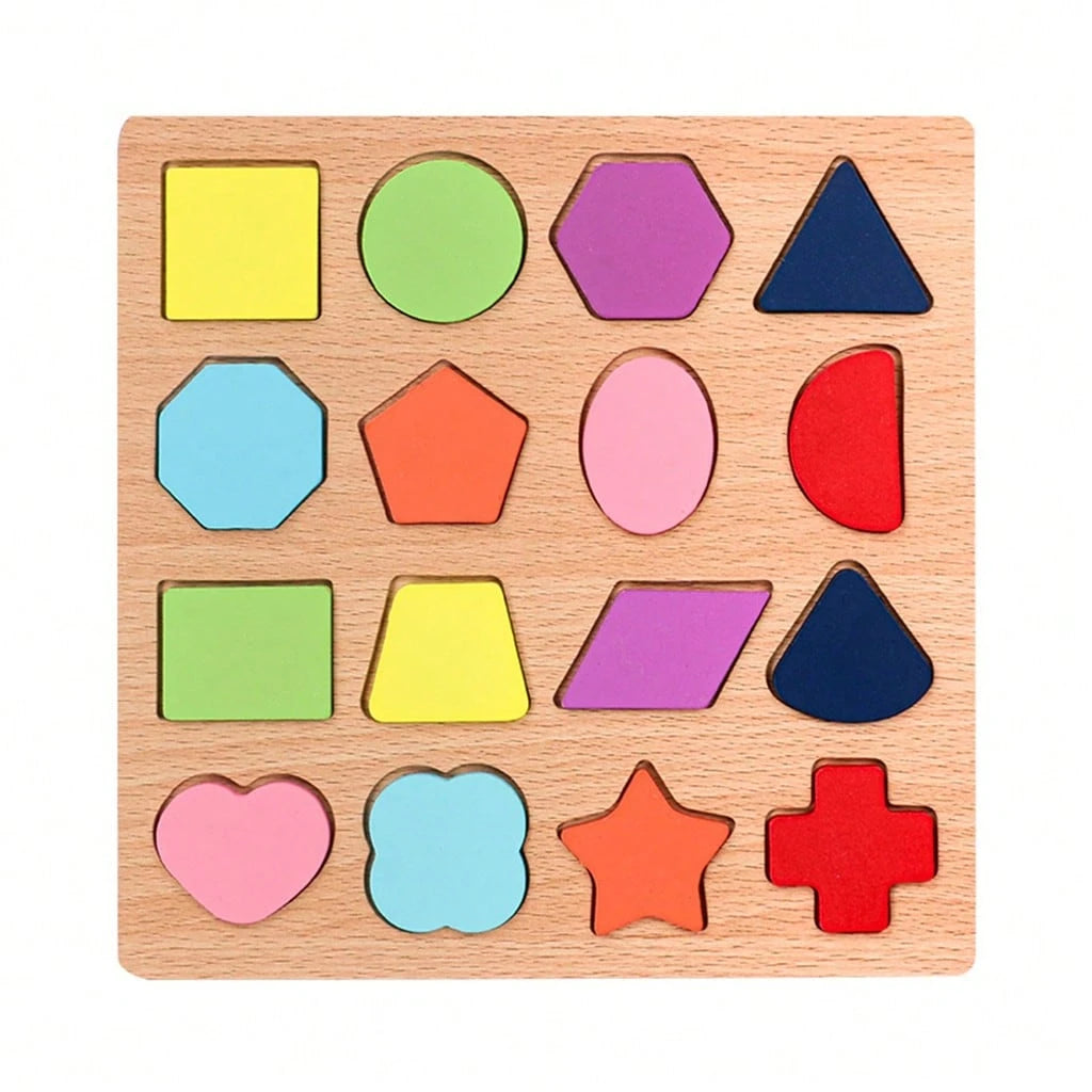 Wooden 4-In-1 Educational Puzzle Board For Kids- Numbers, Letters & Shapes Learning Toy- Early Childhood Development Montessori Activity Set