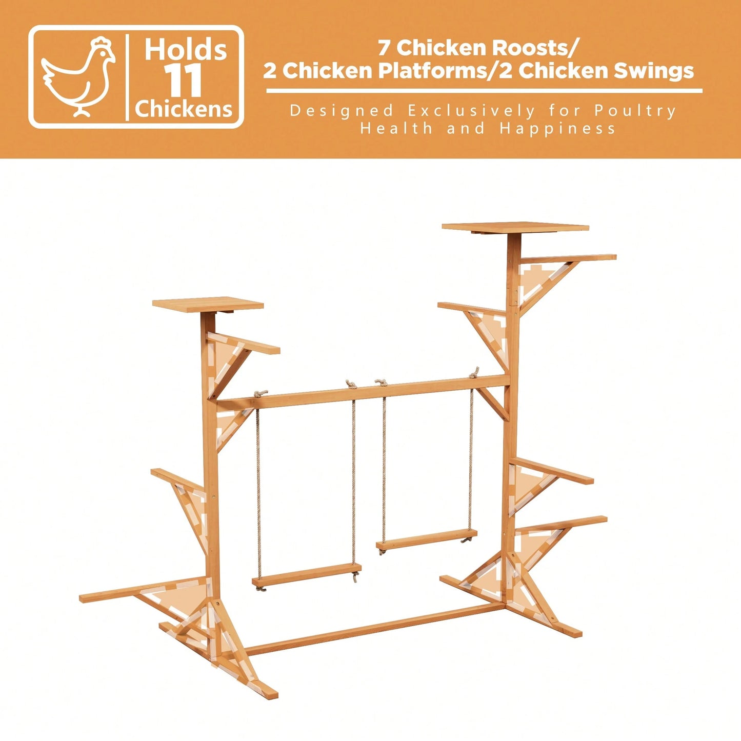 Wooden Chicken Perches Activity Play,Chicken Roosting Bars With Swing,Natural