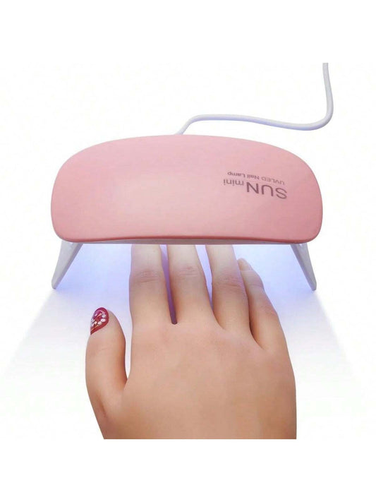 XEIJAYI 1pc 6 Lamp Beads Pink Mini Mouse Nail Lamp Nail Dryer Machine UV/LED Lamp Portable Micro USB Power Supply Cable Home Use Drying Lamp For Gel