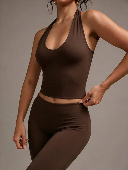 XLLAIS Sexy Backless Camisole, Fashionable U-Neck Elastic Casual Fitted Women Tank Top Summer, Y2K Aesthetic