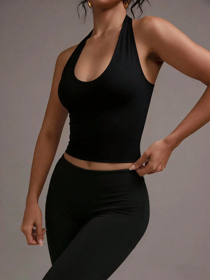 XLLAIS Sexy Backless Camisole, Fashionable U-Neck Elastic Casual Fitted Women Tank Top Summer, Y2K Aesthetic