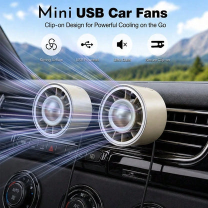 YAIUZGOO Portable USB Car Vent Fan With Hook Clip – 360° Rotatable Mini Cooling Fan For SUV, Truck, Van & RV, Powerful Quiet Airflow, No Battery Needed, Summer Car Accessories Gift