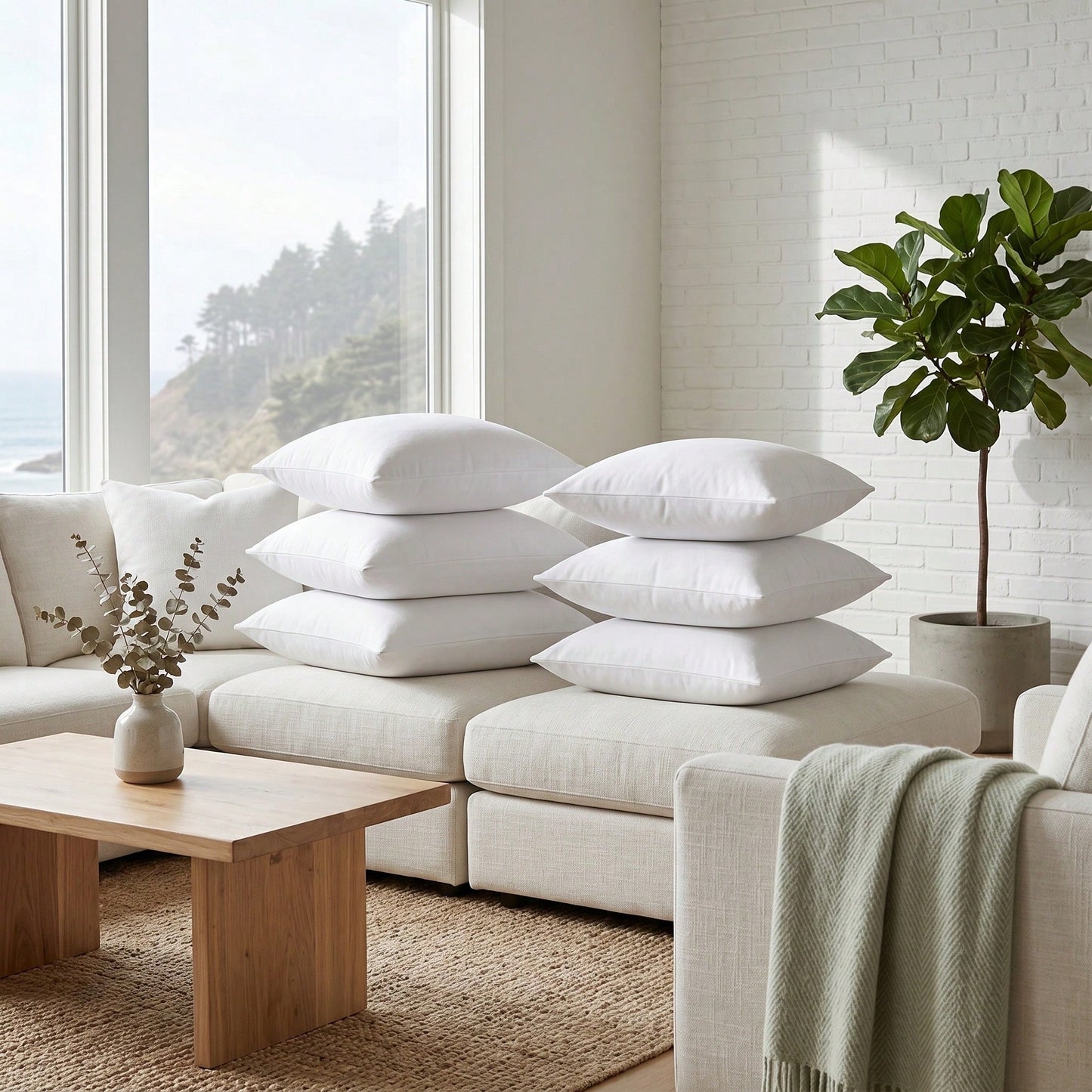 YUNDO White Label Pillow Core, Suitable For Sofa Cushions, Bed Seat Cushions And Outdoor Chairs. Available In Various Sizes: 18x18 Inches, 20x20 Inches, 12x20 Inches And 22x22 Inches. High Filling Den